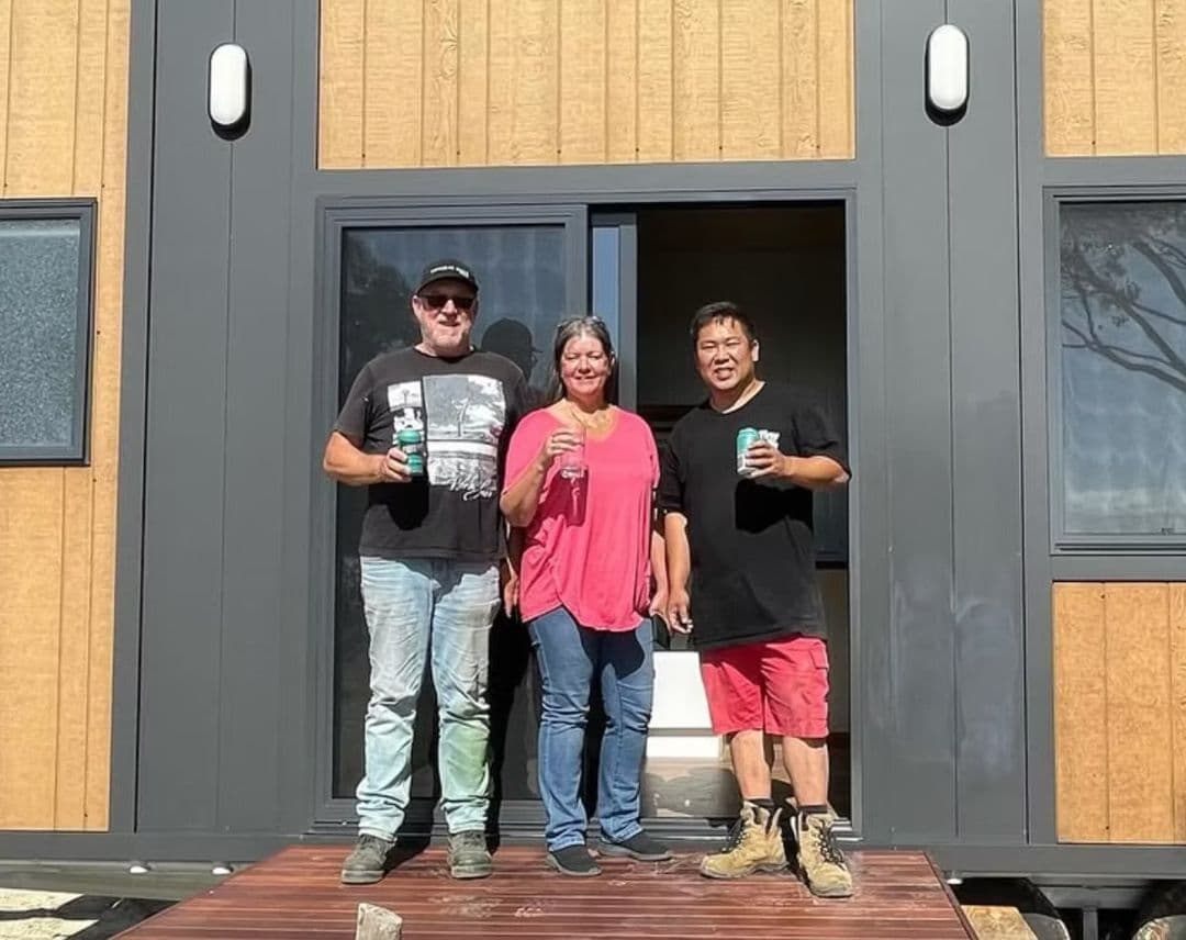 Lilly and family at their new home in Carrickalinga Beach, SA